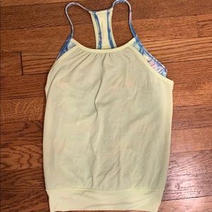 Kids ivivva two in one tank top, size 8.